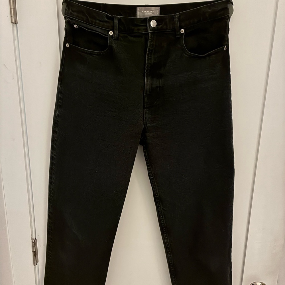 Everlane The Way High -Black High Rise Straight Leg Jeans - Picture 4 of 8